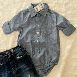 OshKosh B'gosh Striped Baby Boy Button Down Onesie